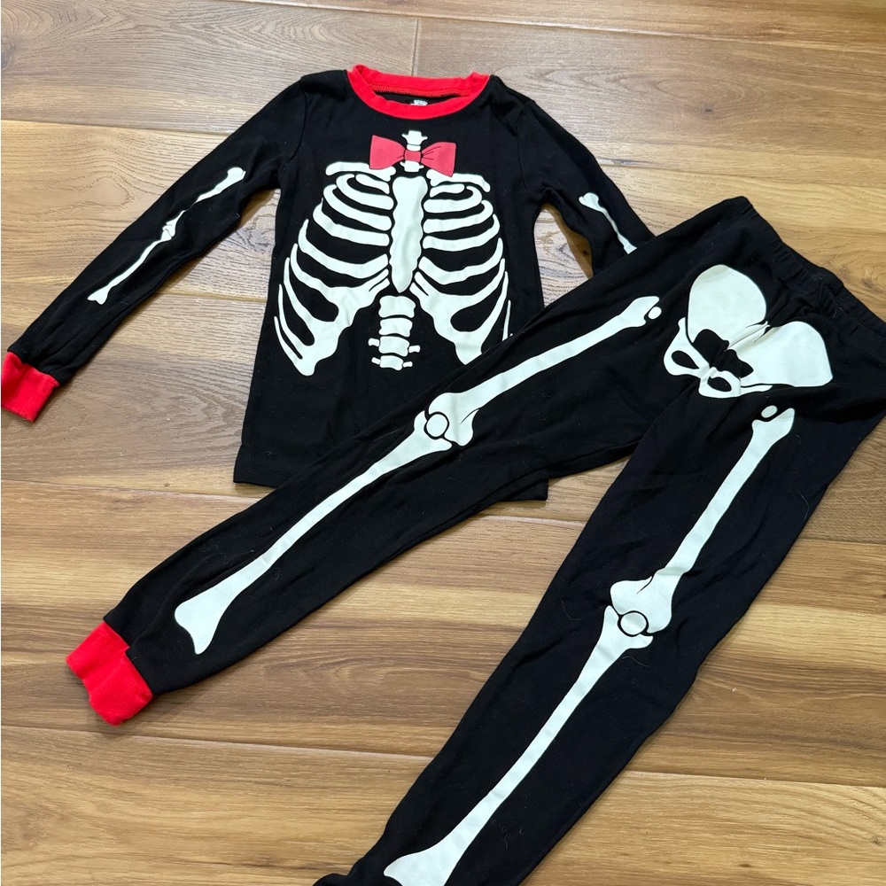 Skeleton Print Pajama Set